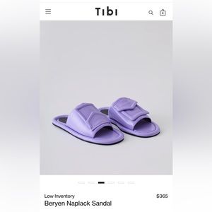 Tibi Beryen Naplack Sandals Size 37 in Lavender